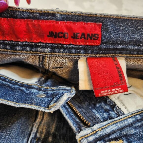 JNCO Kids Blue Jeans with Bulldog Patch - Picture 11 of 13